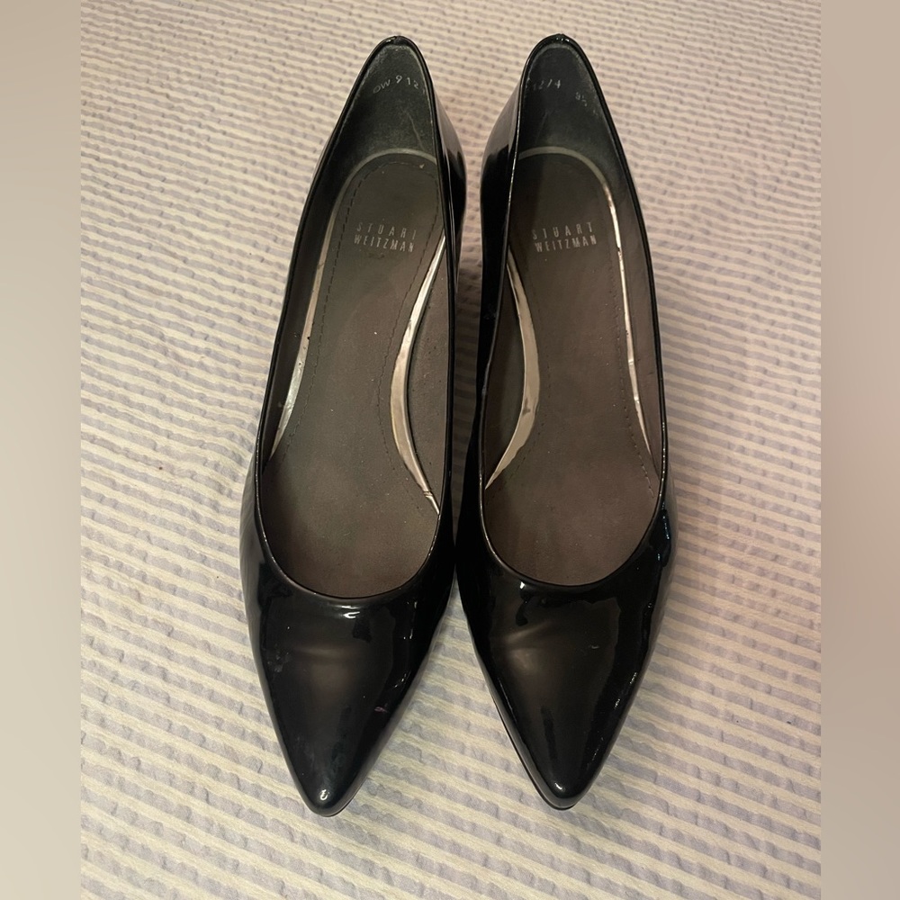 Stewart Weitzman wedge pat and leather shoes. Size 9.5